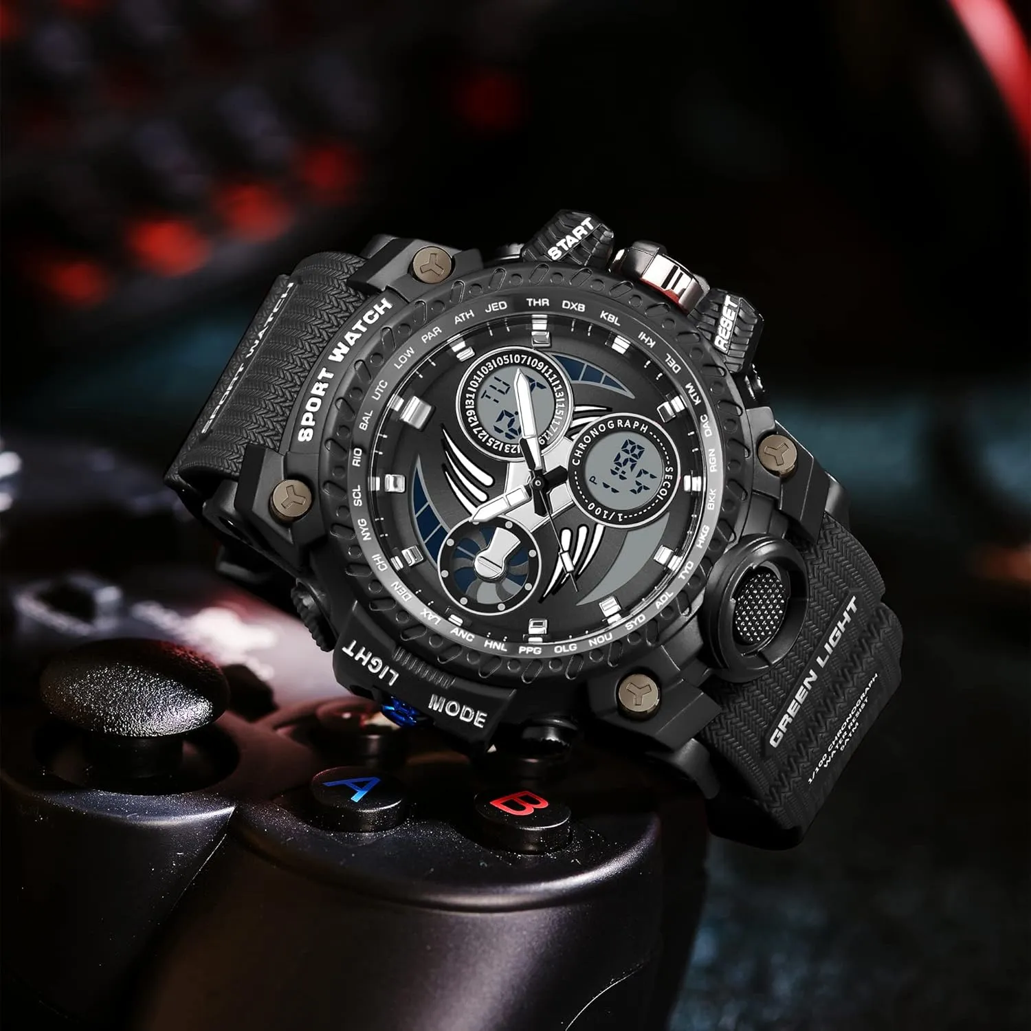 KXAITO Men's Watches Sports Outdoor Waterproof Military Watch Racing car Dashboard Design for Men 3153
