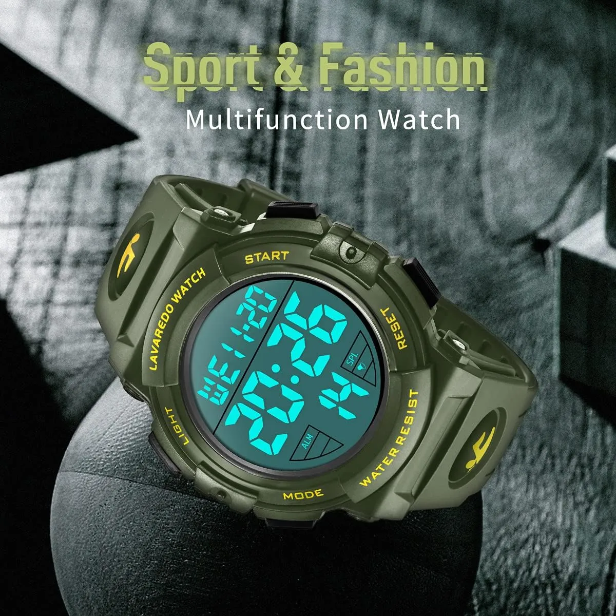 L LAVAREDO Mens Digital Watch Sports Military Watches Waterproof Outdoor Chronograph Wrist Watches for Men with LED Back Ligh/Alarm/Date