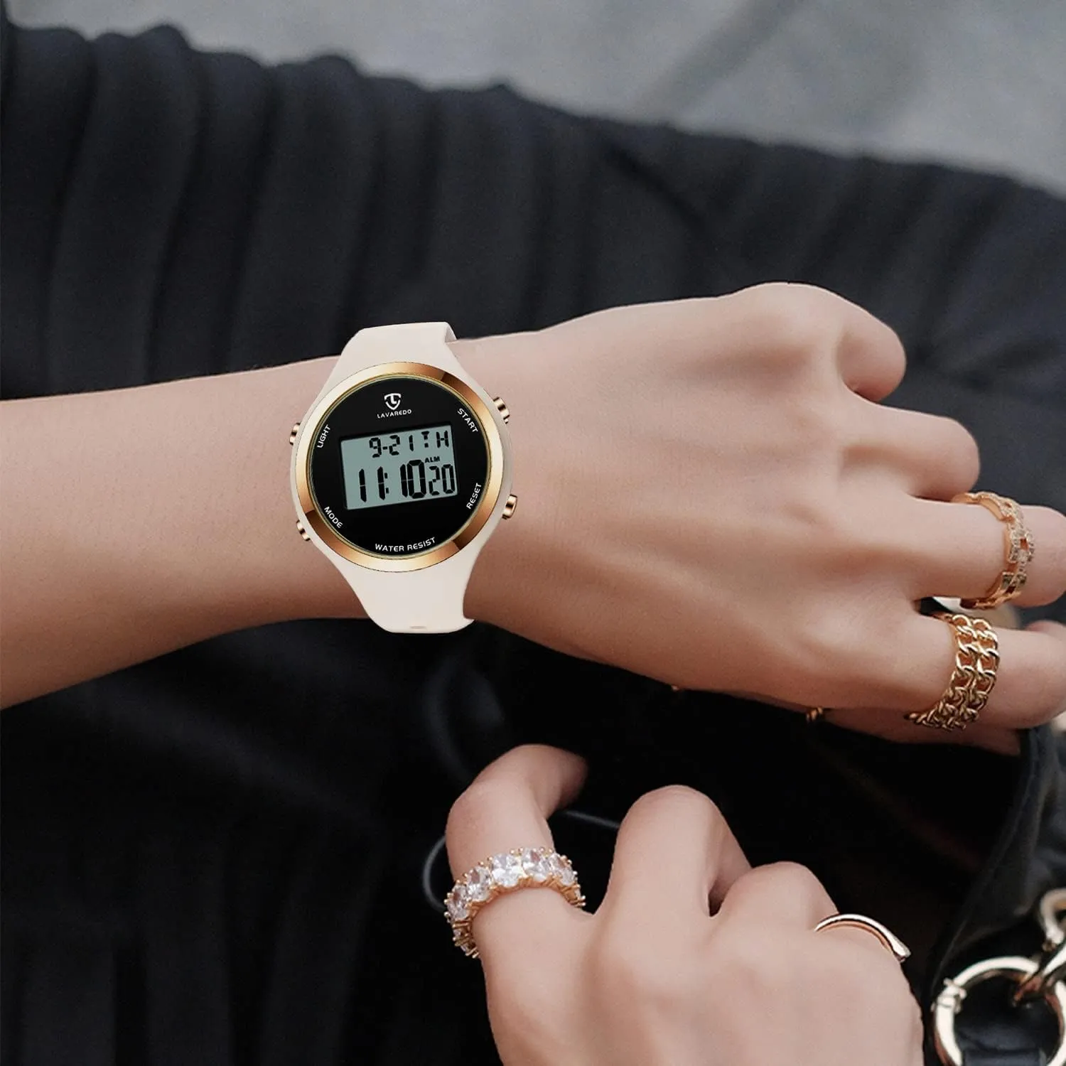 L LAVAREDO Watches for Women 3ATM Waterproof Outdoor Digital Sport Watches Stopwatch Wrist Watch with Alarm Clock, Gifts for Women