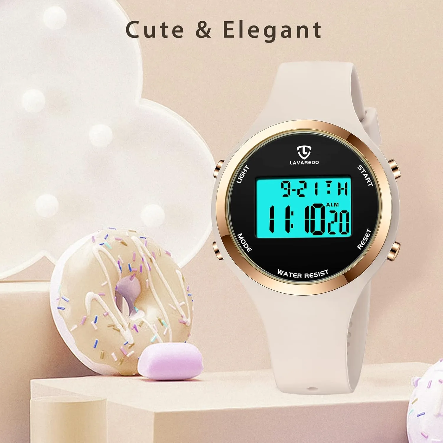 L LAVAREDO Watches for Women 3ATM Waterproof Outdoor Digital Sport Watches Stopwatch Wrist Watch with Alarm Clock, Gifts for Women