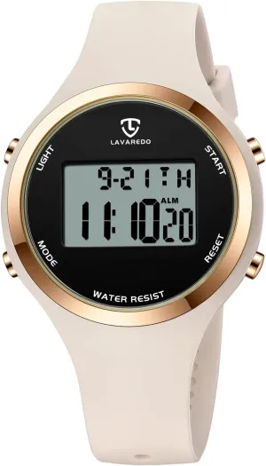 L LAVAREDO Watches for Women 3ATM Waterproof Outdoor Digital Sport Watches Stopwatch Wrist Watch with Alarm Clock, Gifts for Women