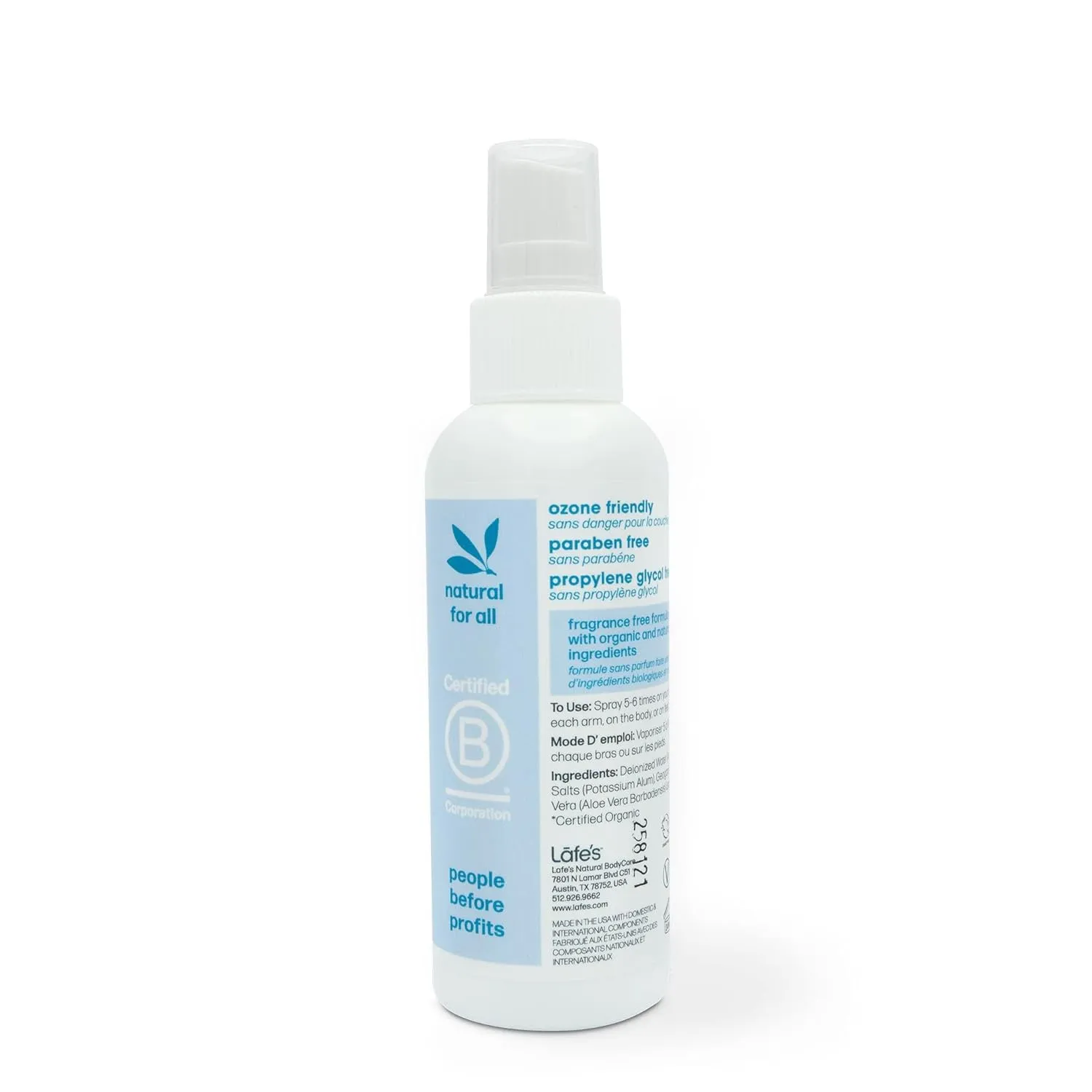 Lafe's Natural Deodorant | 4oz Aluminum Free Natural Deodorant Spray for Women & Men | Paraben Free & Baking Soda Free with 24-Hour Protection | Unscented | 3 Pack