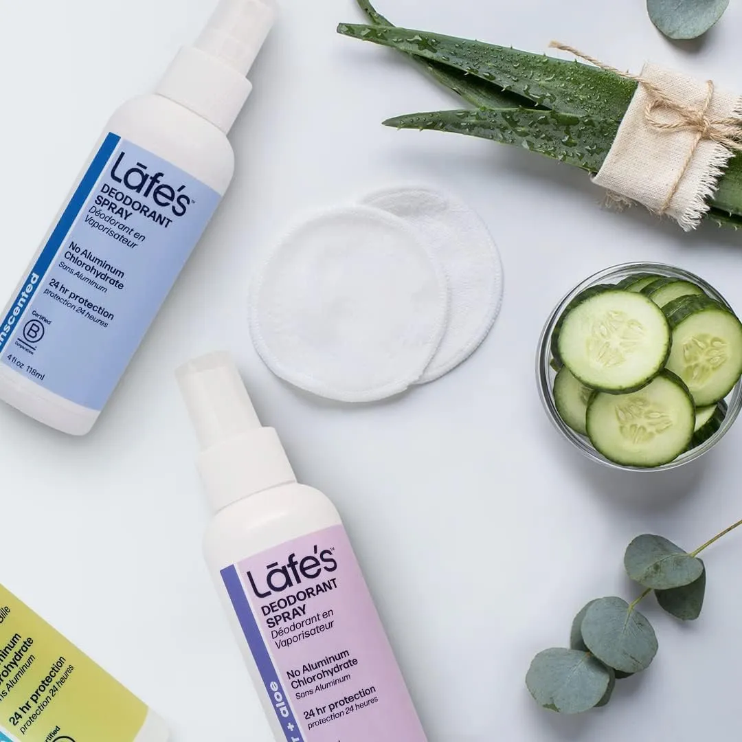 Lafe's Natural Deodorant | 4oz Aluminum Free Natural Deodorant Spray for Women & Men | Paraben Free & Baking Soda Free with 24-Hour Protection | Unscented | 3 Pack