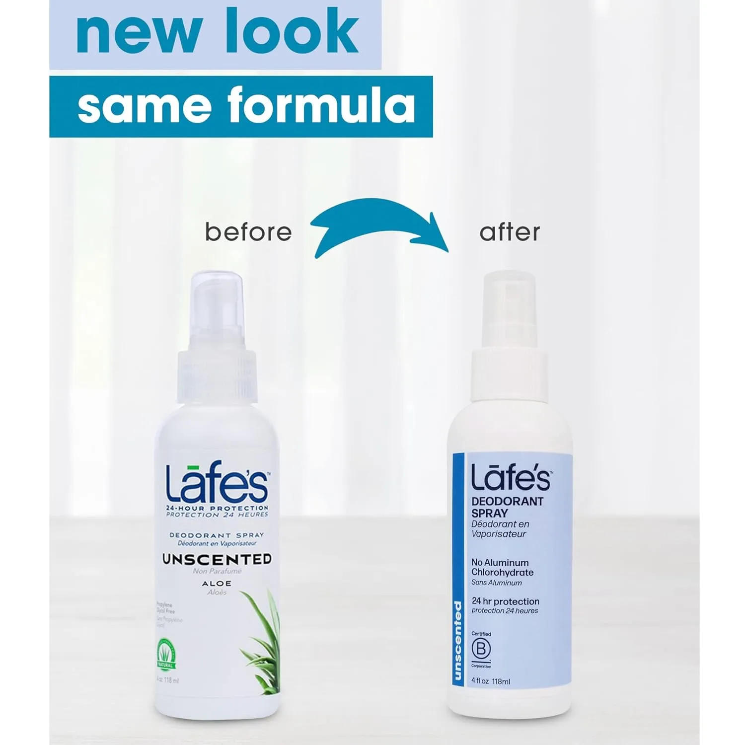 Lafe's Natural Deodorant | 4oz Aluminum Free Natural Deodorant Spray for Women & Men | Paraben Free & Baking Soda Free with 24-Hour Protection | Unscented | 3 Pack