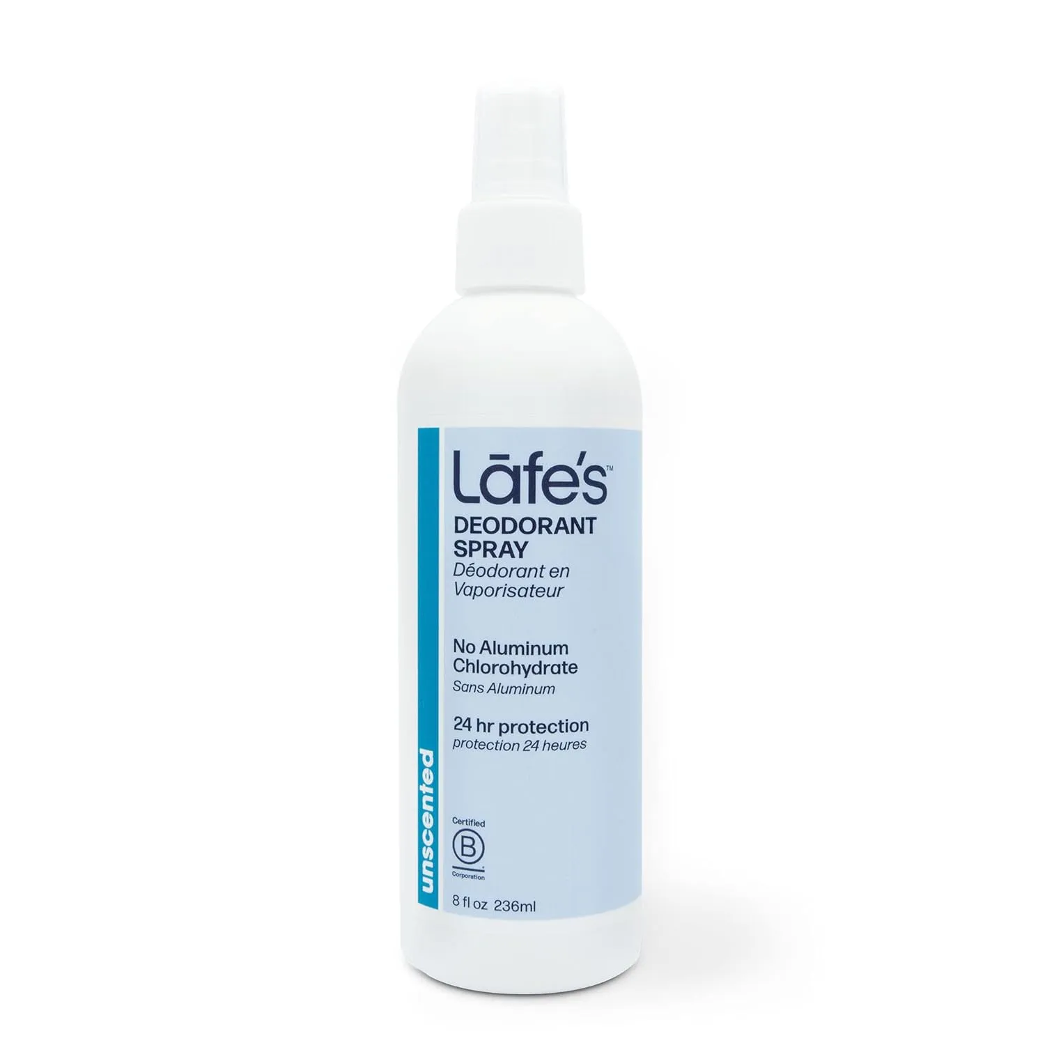 Lafe's Natural Deodorant | 8oz Aluminum Free Natural Deodorant Spray for Women & Men | Paraben Free & Baking Soda Free with 24-Hour Protection | Unscented | 3 Pack