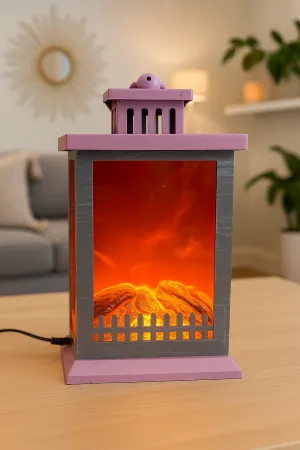 Lamp Effect LED Fireplace Wide variety Plug-and-play Decor Pink Home GlowFlame Lantern for –