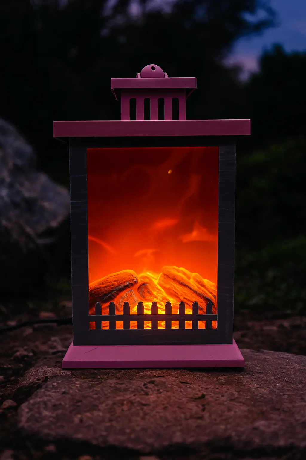 Lamp Effect LED Fireplace Wide variety Plug-and-play Decor Pink Home GlowFlame Lantern for –