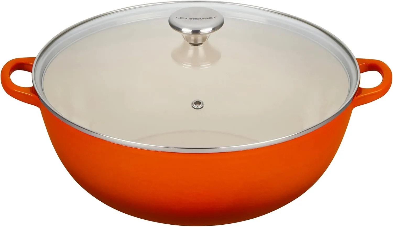 Le Creuset Enameled Cast Iron Chef's Oven with Glass Lid, 7.5 qt., Flame