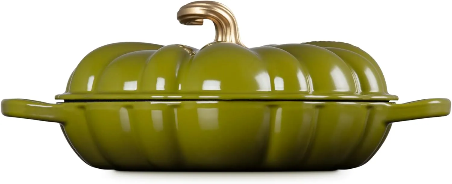 Le Creuset Enameled Cast Iron Figural Pumpkin Braiser, 2.75 qt., Olive