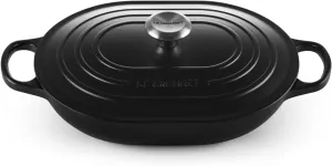 Le Creuset Enameled Cast Iron Signature Oval Casserole with Lid, 3.75 qt., Licorice