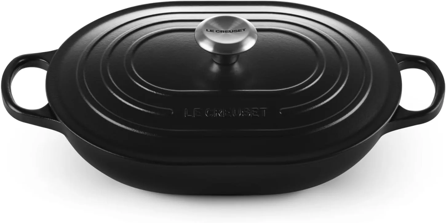 Le Creuset Enameled Cast Iron Signature Oval Casserole with Lid, 3.75 qt., Licorice