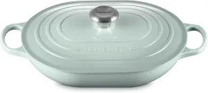 Le Creuset Enameled Cast Iron Signature Oval Casserole with Lid, 3.75 qt., Sea Salt
