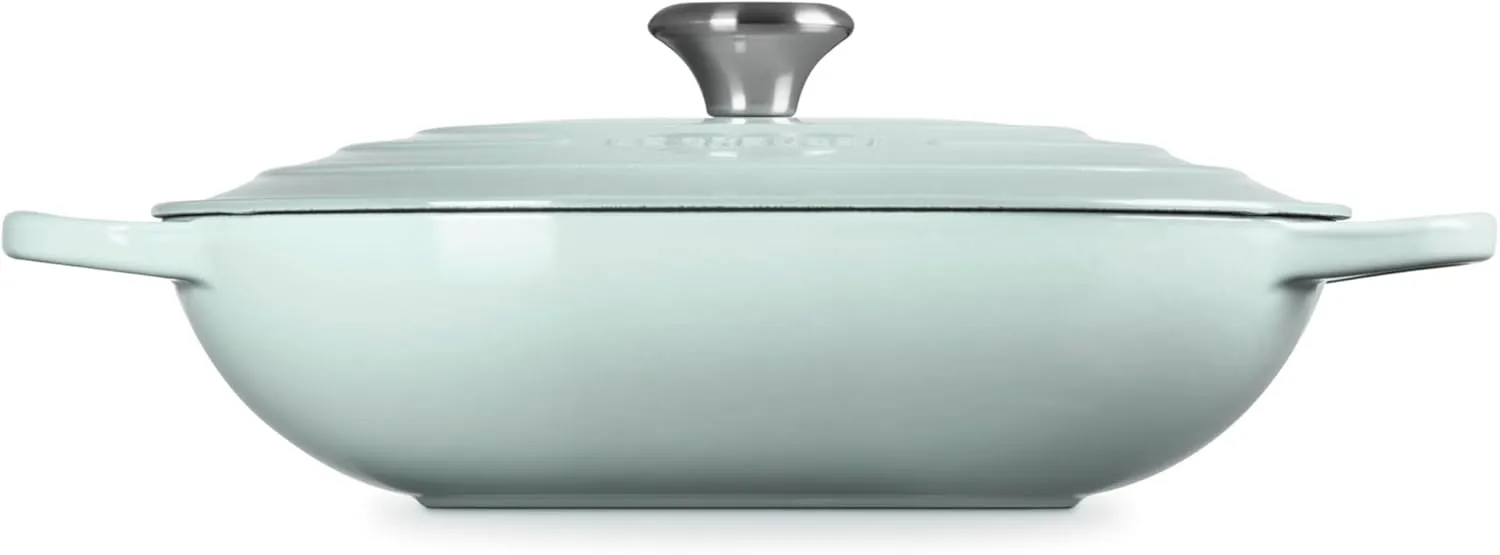 Le Creuset Enameled Cast Iron Signature Oval Casserole with Lid, 3.75 qt., Sea Salt