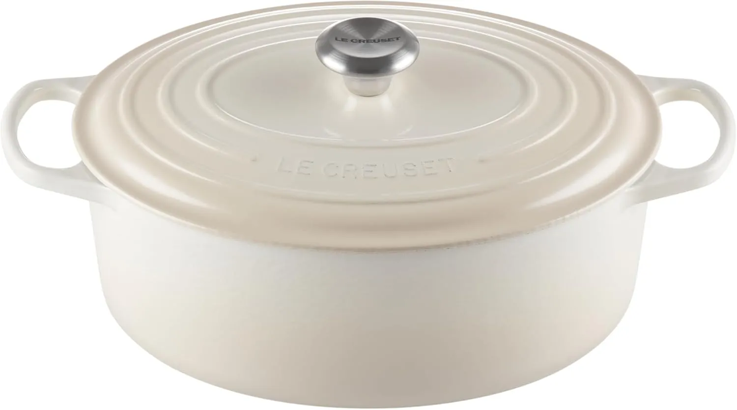 Le Creuset Enameled Cast Iron Signature Oval Dutch Oven, 6.75 qt., Meringue