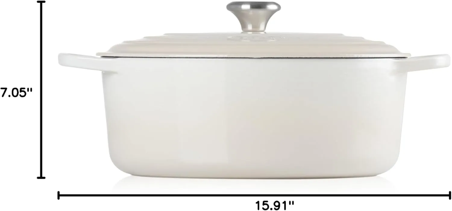 Le Creuset Enameled Cast Iron Signature Oval Dutch Oven, 6.75 qt., Meringue