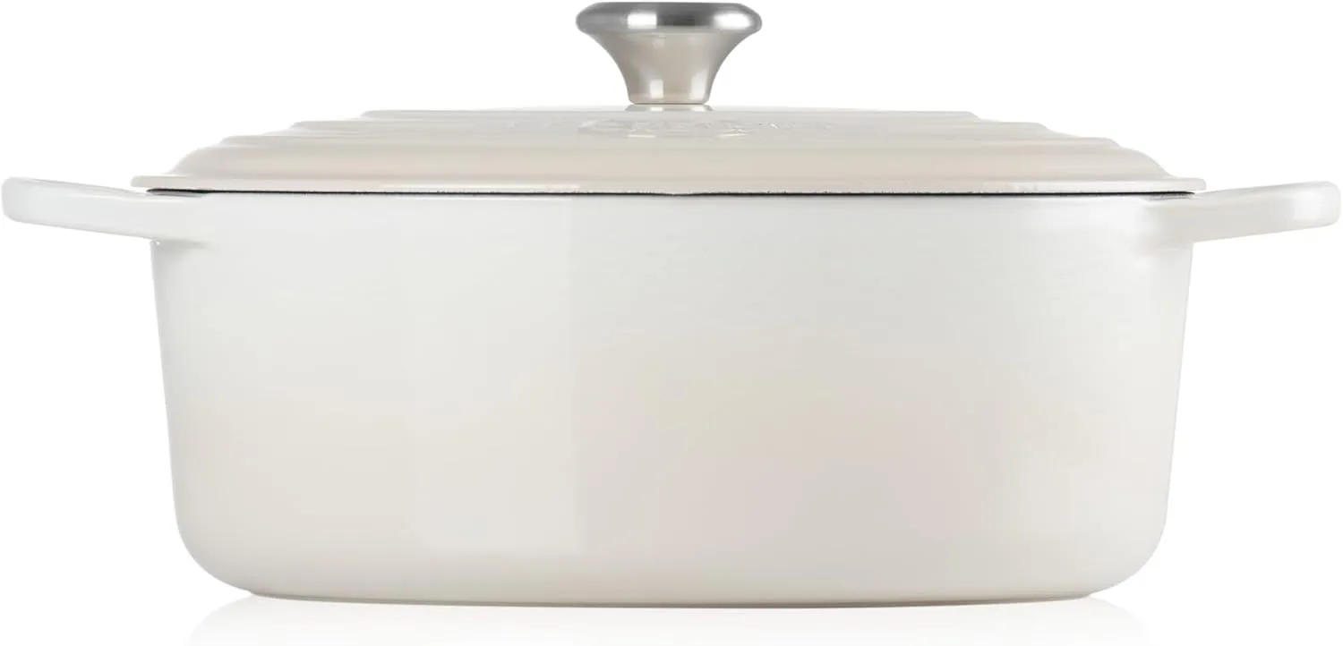 Le Creuset Enameled Cast Iron Signature Oval Dutch Oven, 6.75 qt., Meringue