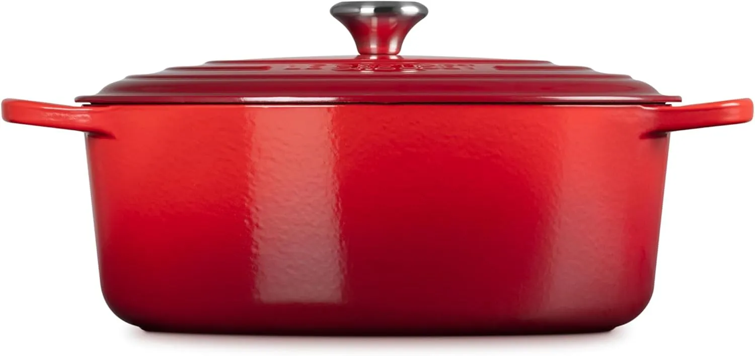 Le Creuset Enameled Cast Iron Signature Oval Dutch Oven, 8 qt., Cerise