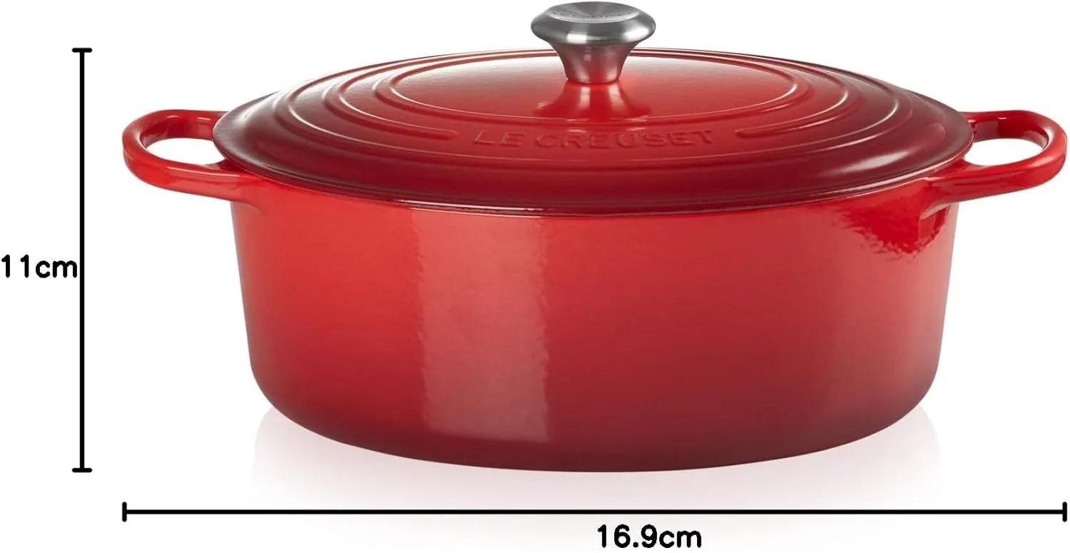 Le Creuset Enameled Cast Iron Signature Oval Dutch Oven, 8 qt., Cerise