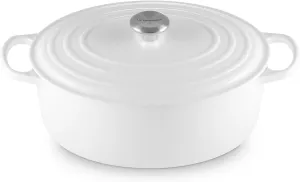 Le Creuset Enameled Cast Iron Signature Oval Dutch Oven, 8 qt., White