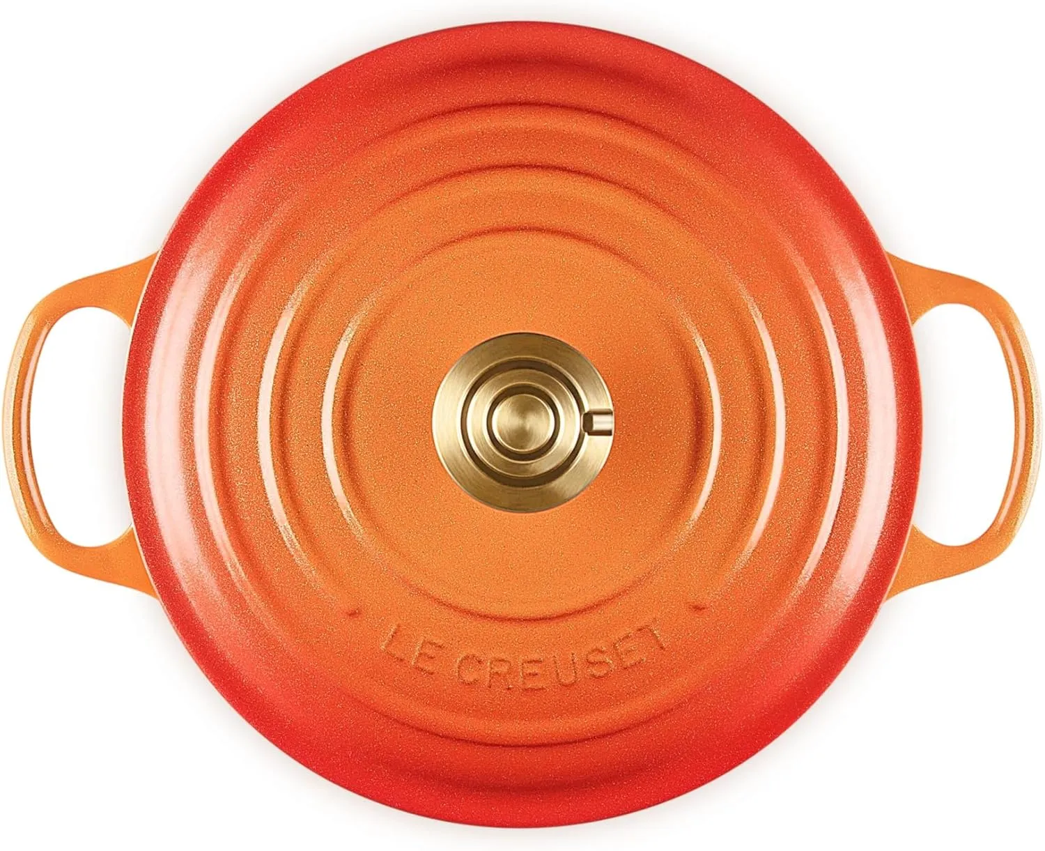 Le Creuset Enameled Cast Iron Signature Round Dutch Oven, 4.5 qt., Flamme Doree with Crucible Knob