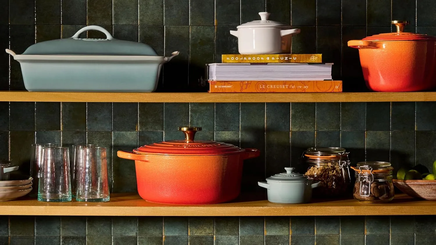 Le Creuset Enameled Cast Iron Signature Round Dutch Oven, 4.5 qt., Flamme Doree with Crucible Knob
