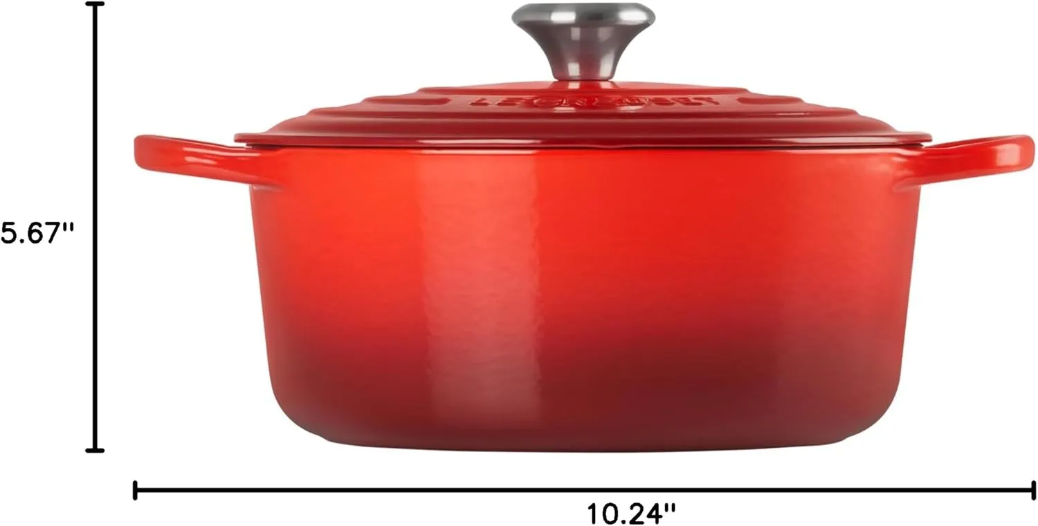Le Creuset Enameled Cast Iron Signature Round Dutch Oven, 5.5 qt., Cerise