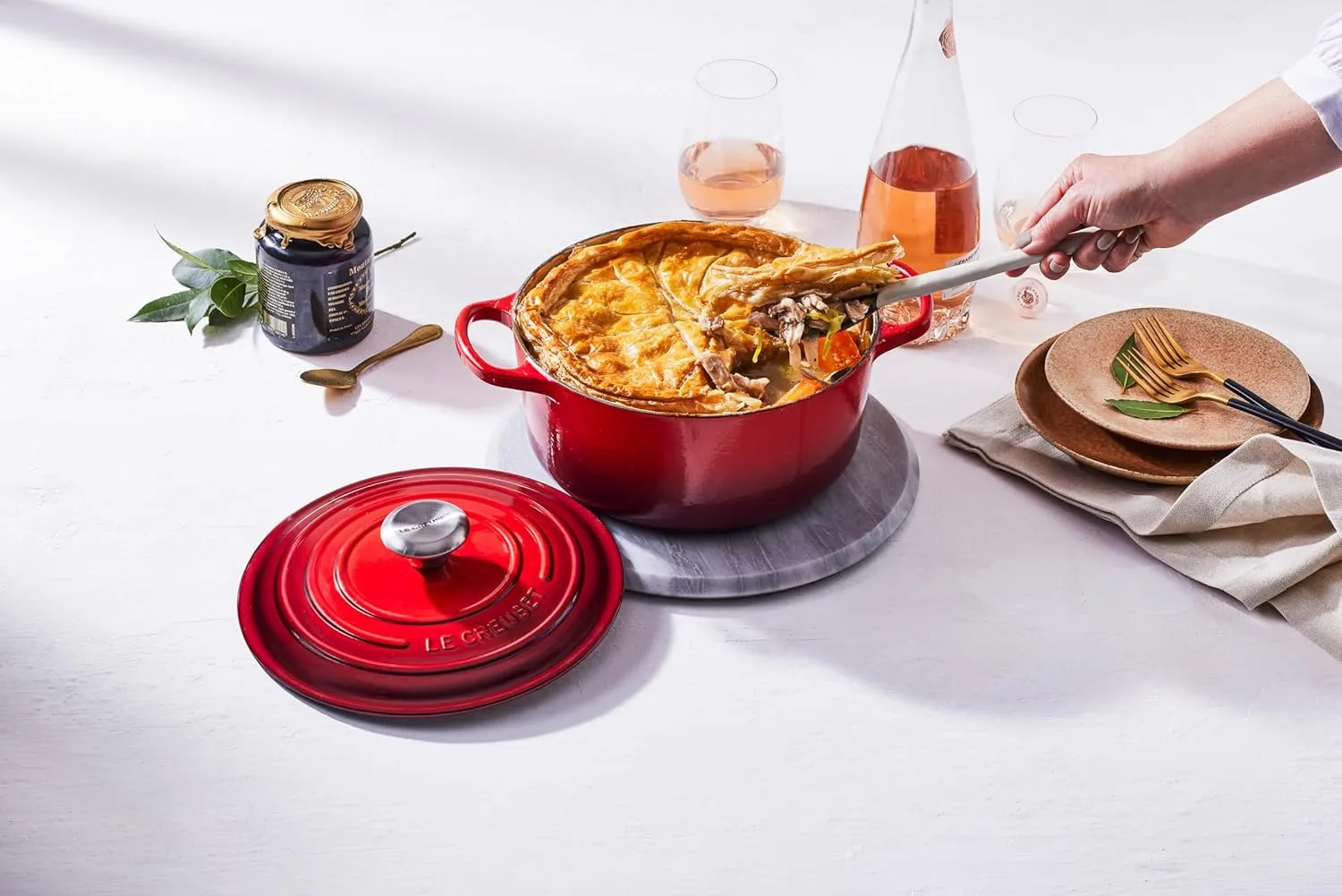 Le Creuset Enameled Cast Iron Signature Round Dutch Oven, 5.5 qt., Cerise
