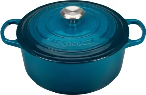 Le Creuset Enameled Cast Iron Signature Round Dutch Oven, 5.5 qt., Deep Teal