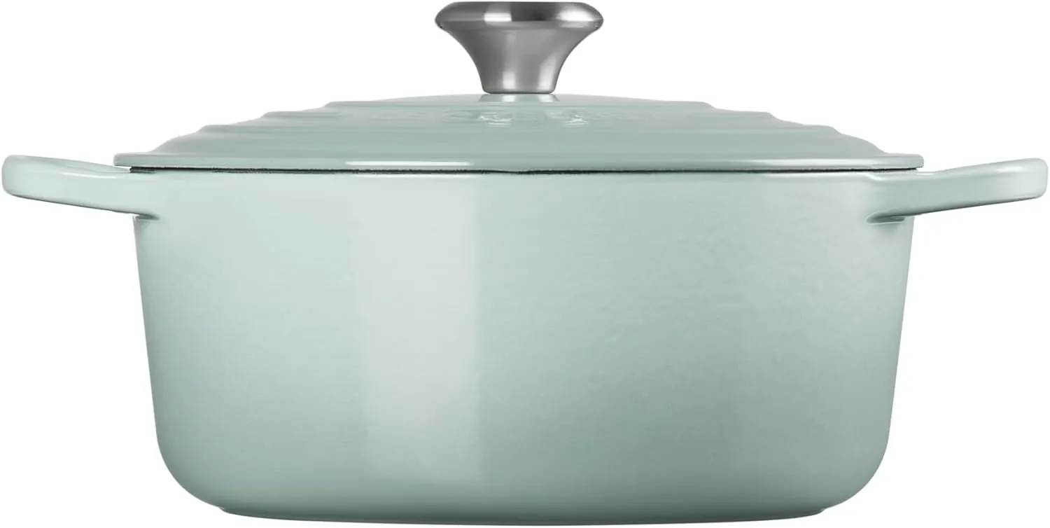 Le Creuset Enameled Cast Iron Signature Round Dutch Oven with Lid, 5.5 Quart, Sea Salt