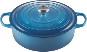 Le Creuset Enameled Cast Iron Signature Round Wide Dutch Oven, 6.75 qt., Marseille