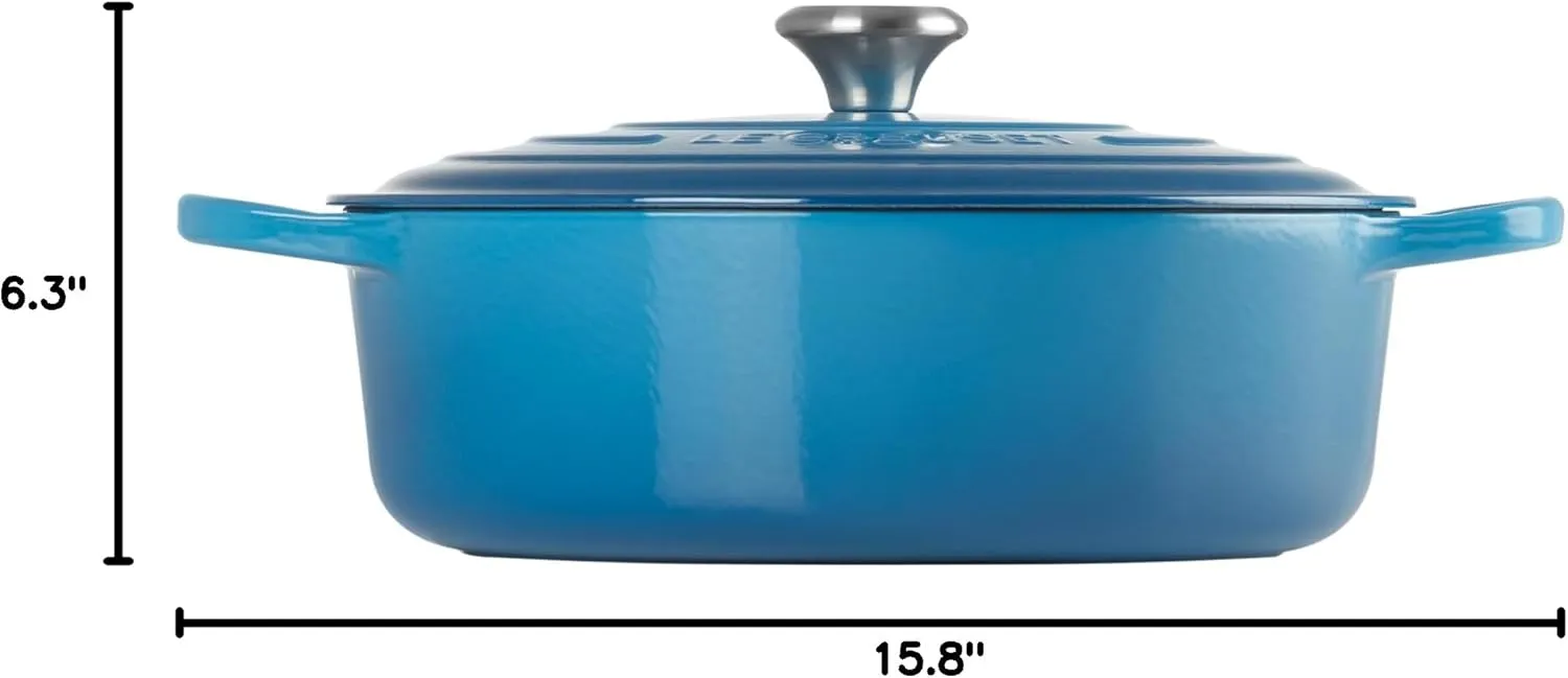 Le Creuset Enameled Cast Iron Signature Round Wide Dutch Oven, 6.75 qt., Marseille