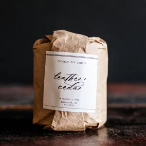 Leather   Cedar Candle 8 oz.