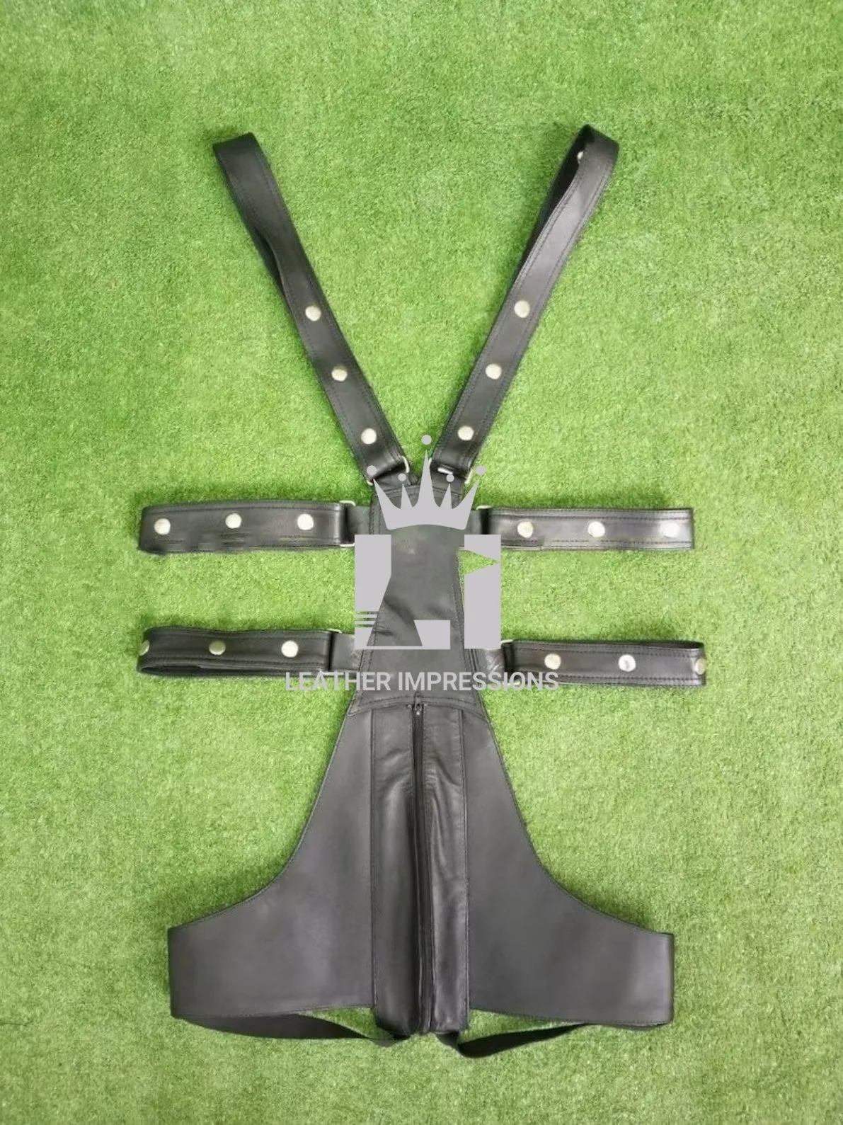 Leather Harness Bodysuit Men