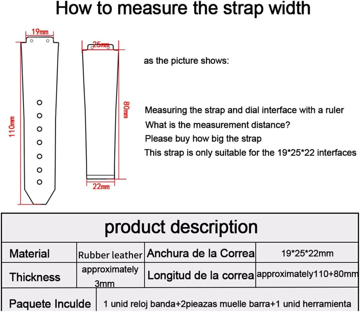 leather watch strap 25mm Rubber watch band replacement for hublot big bang watch strap silicone wristband bracelet