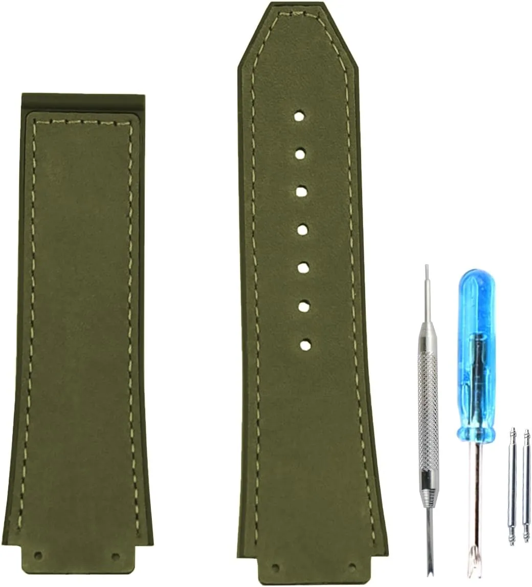 leather watch strap 25mm Rubber watch band replacement for hublot big bang watch strap silicone wristband bracelet