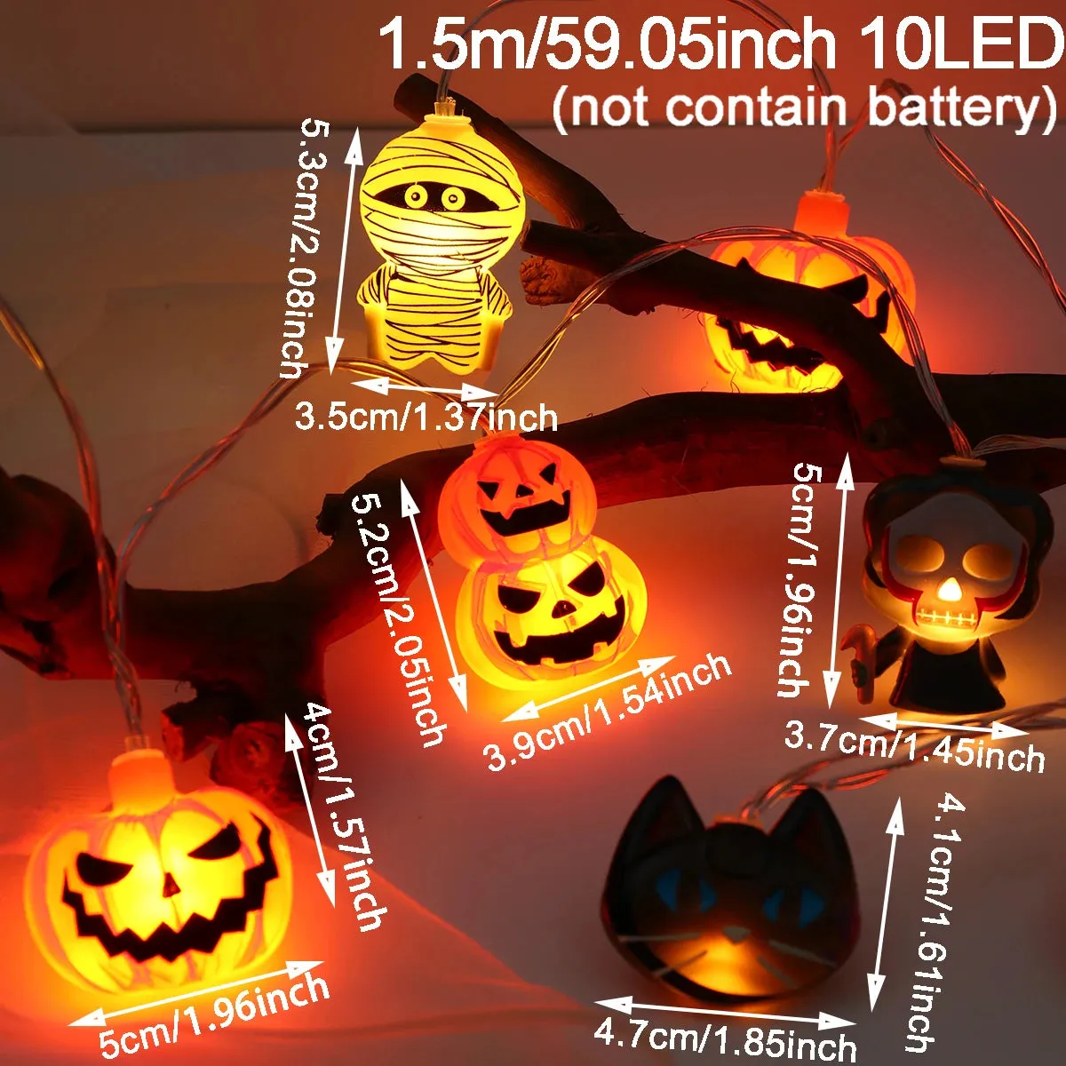 LED Pumpkin Lantern String Lights for Halloween Party Decoration and Indoor Fairy Lights