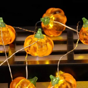 LED Pumpkin Lantern String Lights for Halloween Party Decoration and Indoor Fairy Lights