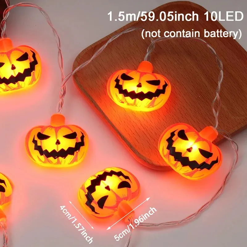 LED Pumpkin Lantern String Lights for Halloween Party Decoration and Indoor Fairy Lights