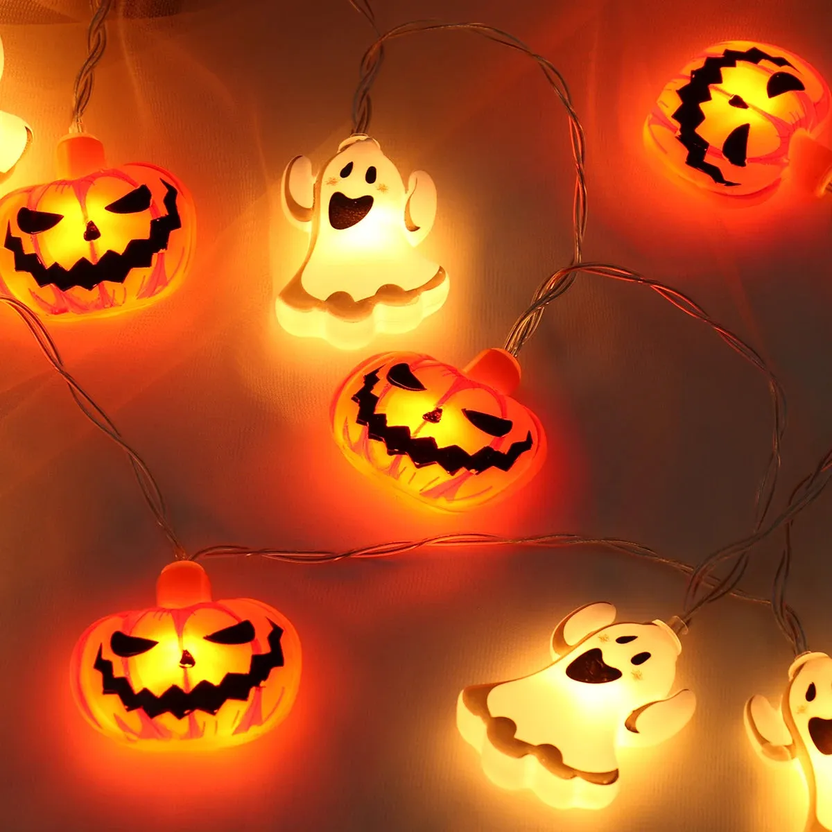 LED Pumpkin Lantern String Lights for Halloween Party Decoration and Indoor Fairy Lights