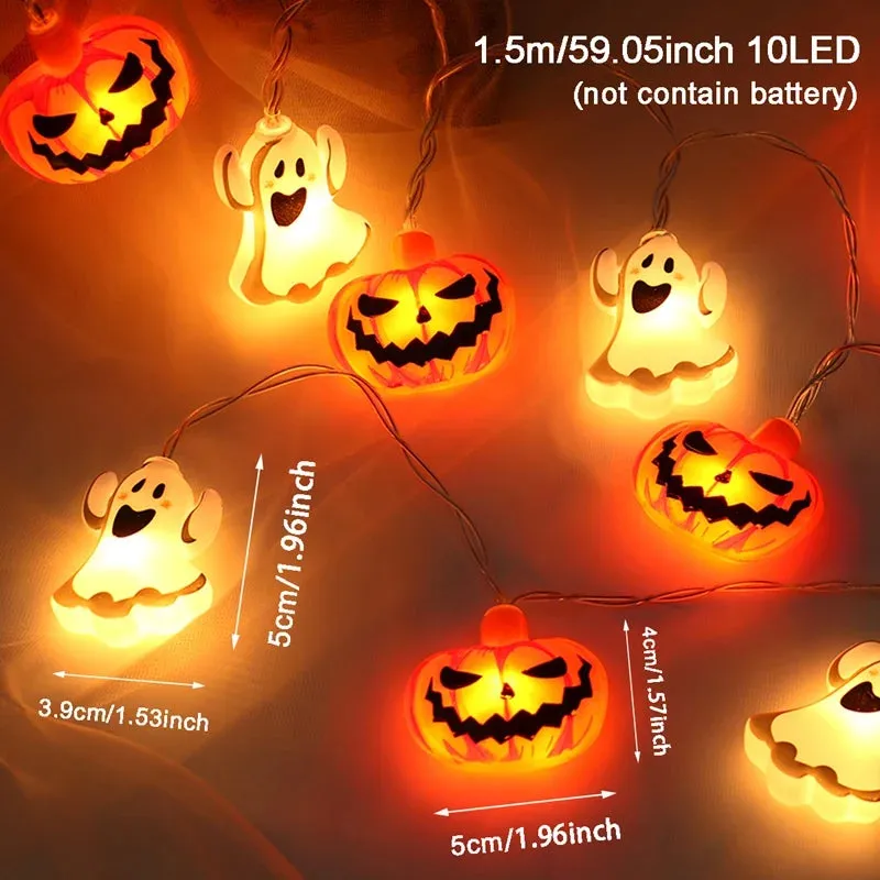 LED Pumpkin Lantern String Lights for Halloween Party Decoration and Indoor Fairy Lights