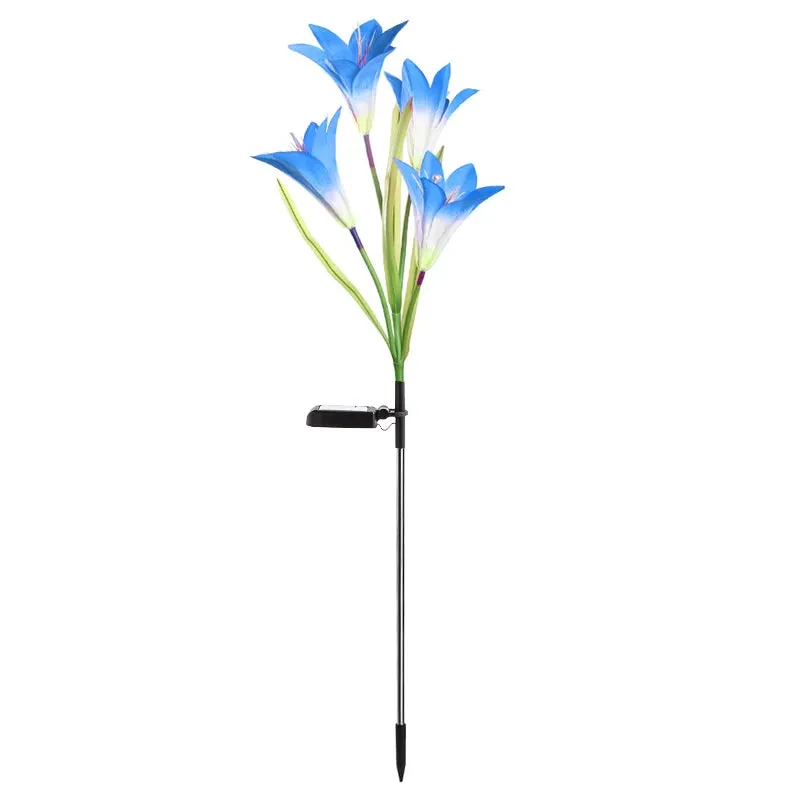 LED Solar Light Calla Lily Lantern Garden Lawn Landscape Plug-in Lamp for Outdoor Grass Pathway Street Decoration