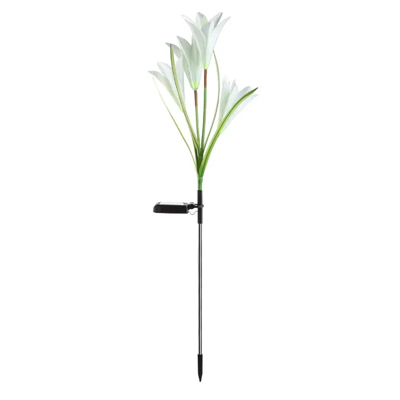 LED Solar Light Calla Lily Lantern Garden Lawn Landscape Plug-in Lamp for Outdoor Grass Pathway Street Decoration