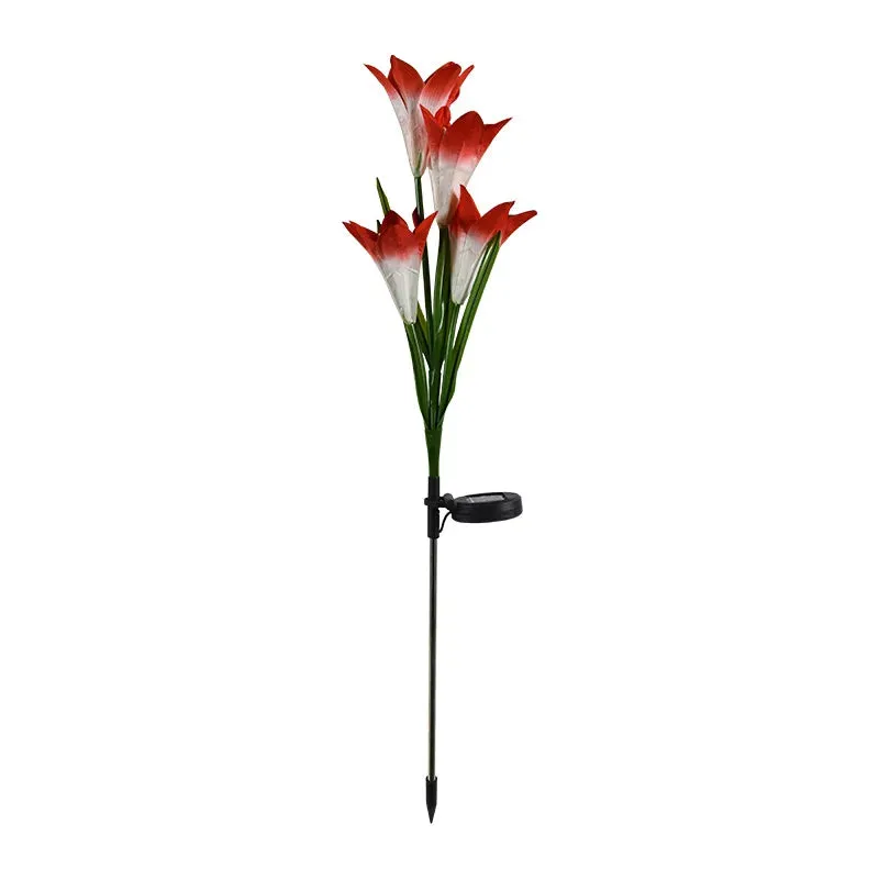 LED Solar Light Calla Lily Lantern Garden Lawn Landscape Plug-in Lamp for Outdoor Grass Pathway Street Decoration