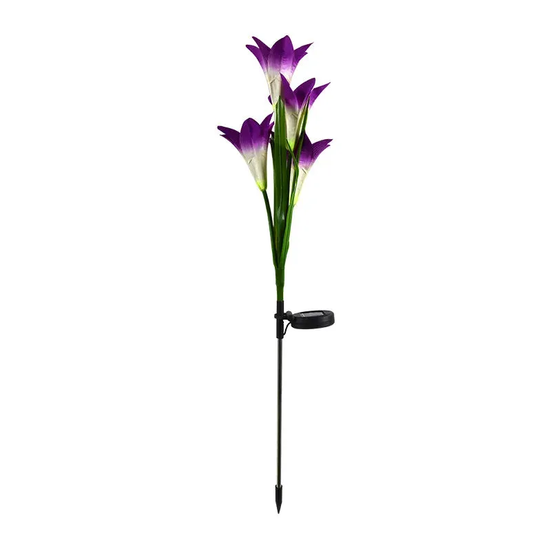 LED Solar Light Calla Lily Lantern Garden Lawn Landscape Plug-in Lamp for Outdoor Grass Pathway Street Decoration