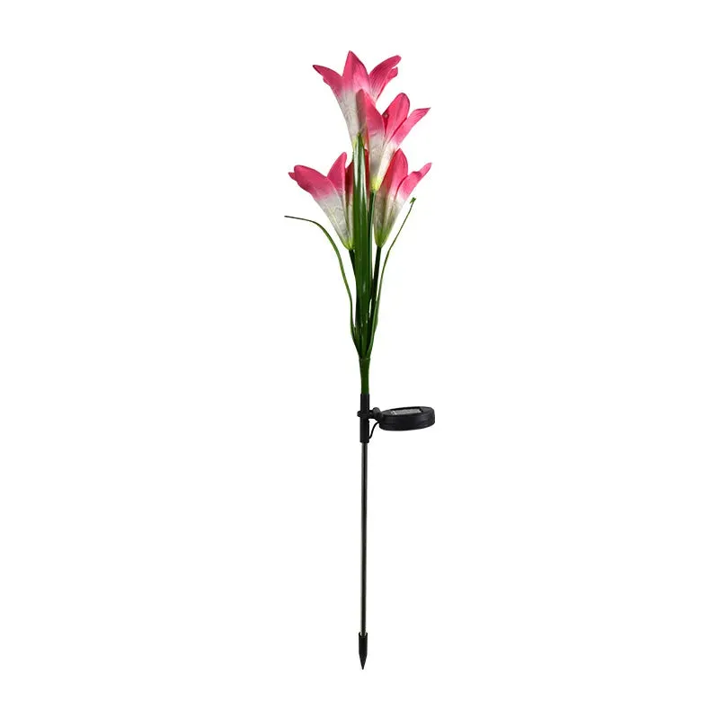 LED Solar Light Calla Lily Lantern Garden Lawn Landscape Plug-in Lamp for Outdoor Grass Pathway Street Decoration