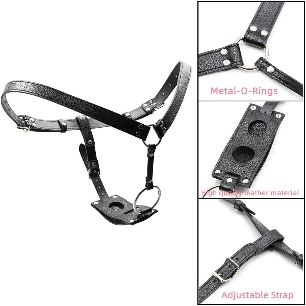 Lesbian Strapon Penis Panties Strap On Harness PU Leather Thong Extreme SM Erotic Sex Toys Bondage Restraints Adjustable Belt Women's Chastity Belt for Butt Plug and Dildo (Dildo not Included