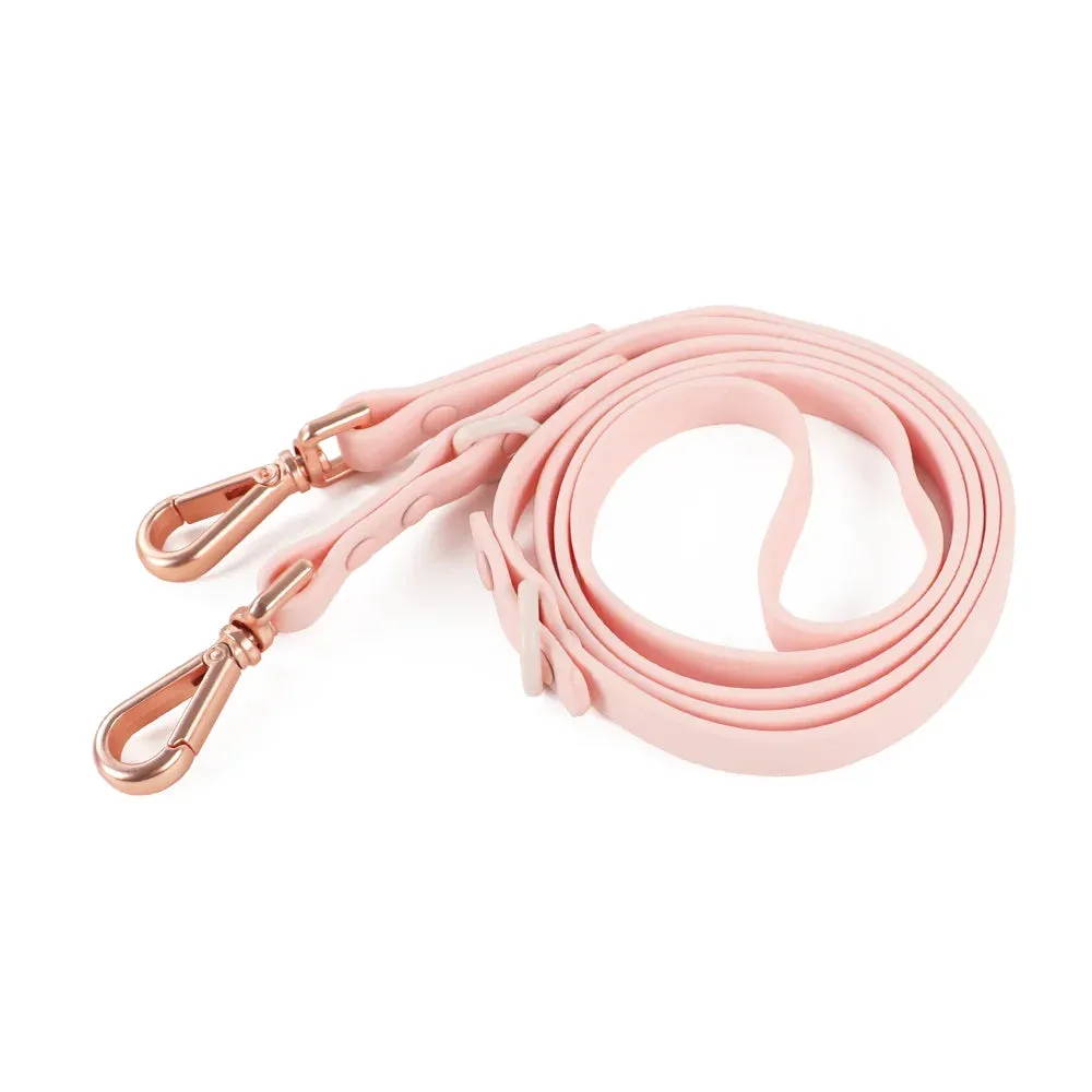 Light Pink Double Dog Leash Set - Adjustable PVC Harness