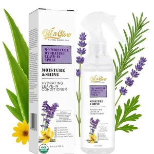 Lightweight Water-Based Leave In Conditioner Spray Anti-Frizz Moisturizer for Matted, Dry, Dull, Curly 4C Hair with USDA Organic Rosemary Oil Color Safe, Paraben & Sulfate-Free. 8.45 Fl. Oz