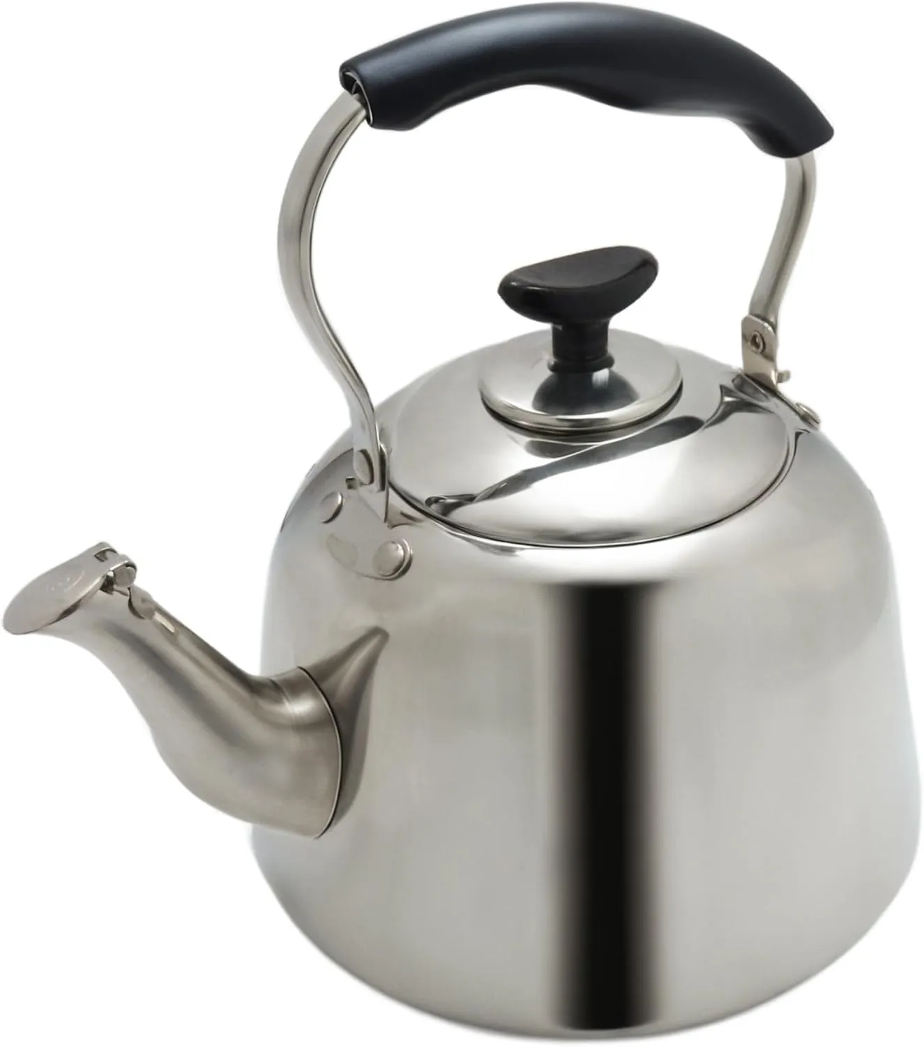 Lily's Home Stainless Steel Whistling Tea Kettle, Teapot for Stovetop, Pleasant Whistle Sound, Safe Handle, Tea Kettle for Stove Top, Whistling Tea Kettles for Boiling Water - 2L