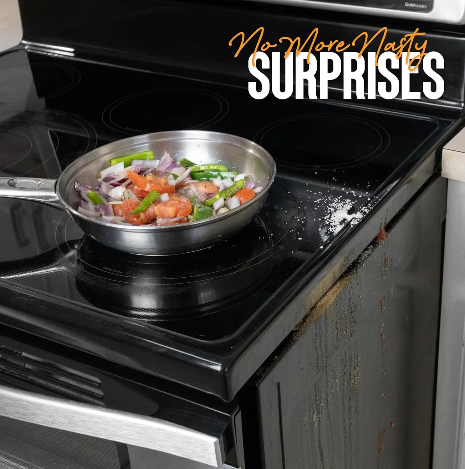 Linda’s Essentials Stove Gap Covers Stainless Steel (2 Pack), 316 Stainless Steel Stove Gap Covers Heat Resistant Oven Gap Filler Seals Spaces Between Stovetop and Counter (23.4 Inches, Silver(Steel))